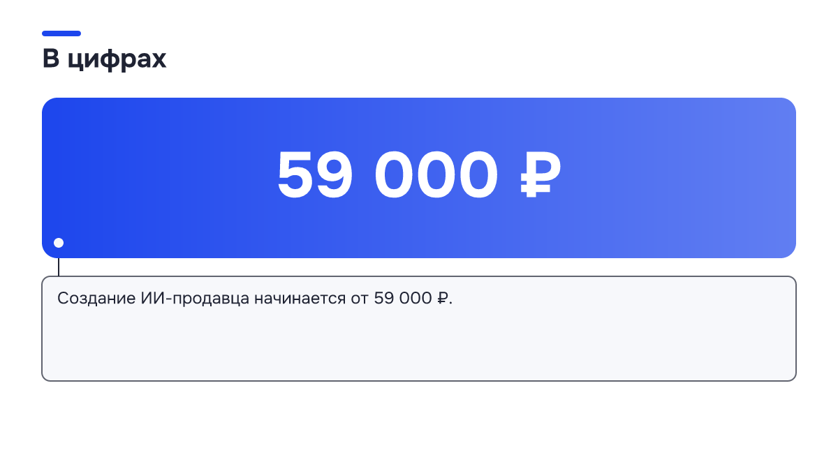 Инфографика: Инфографика: Чат-боты с ИИ: чем нейро-сотрудник отличается от автоответчика. 59 000 ₽ — Создание ИИ-продавца начинается от 59 000 ₽.