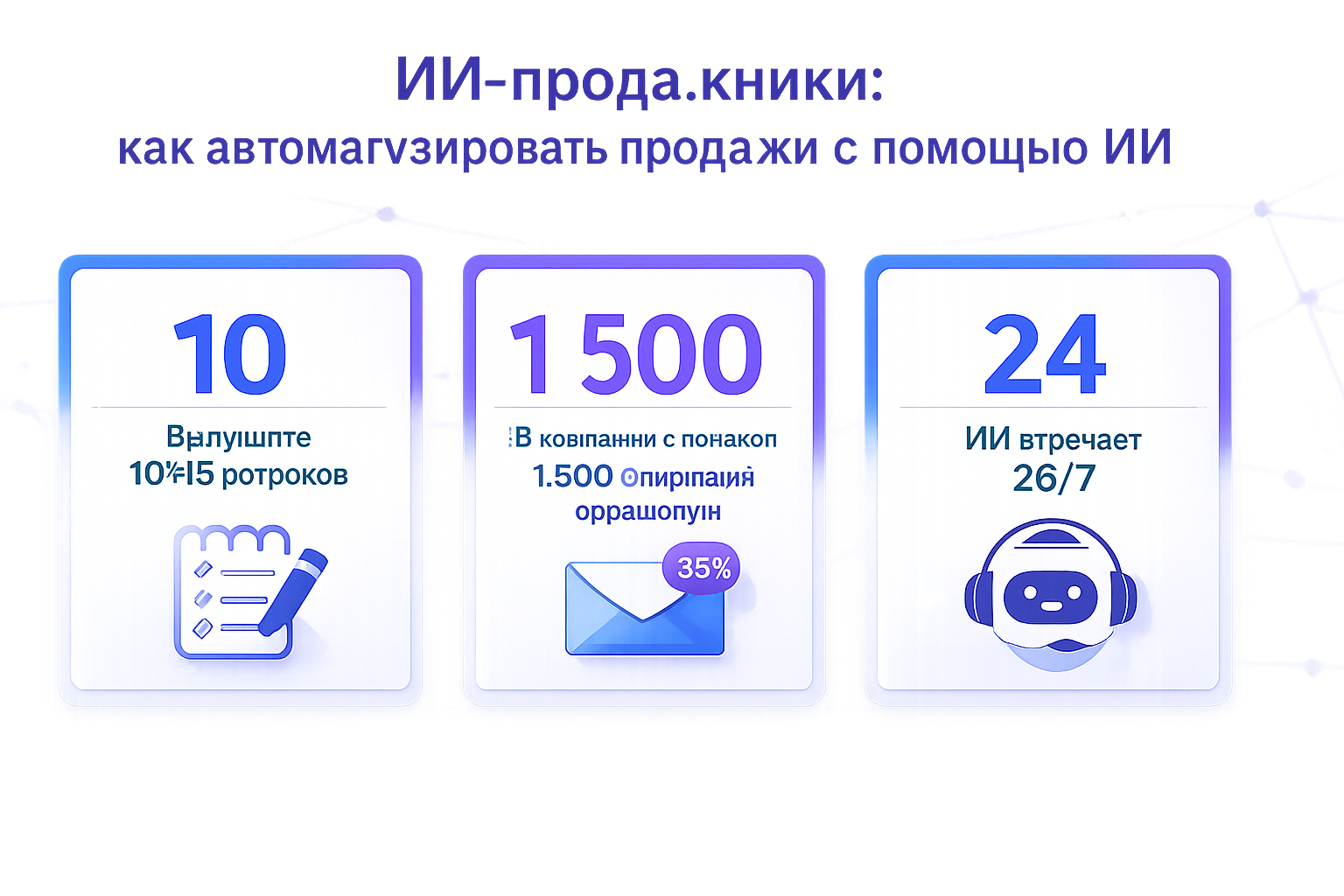 Инфографика: Инфографика: ИИ-продажники: как автоматизировать продажи с помощью ИИ, если лиды уже есть. 10 — Выпишите 10–15 вопросов, которые клиенты задают в первой переписке, — это будущая база знаний для ИИ-продажника.; 1 500 — В компании с потоком 1 500 входящих обращений через первую линию ИИ…